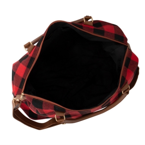 Red & Black Buffalo Print Duffel Bag🔥 - Picture 3 of 6